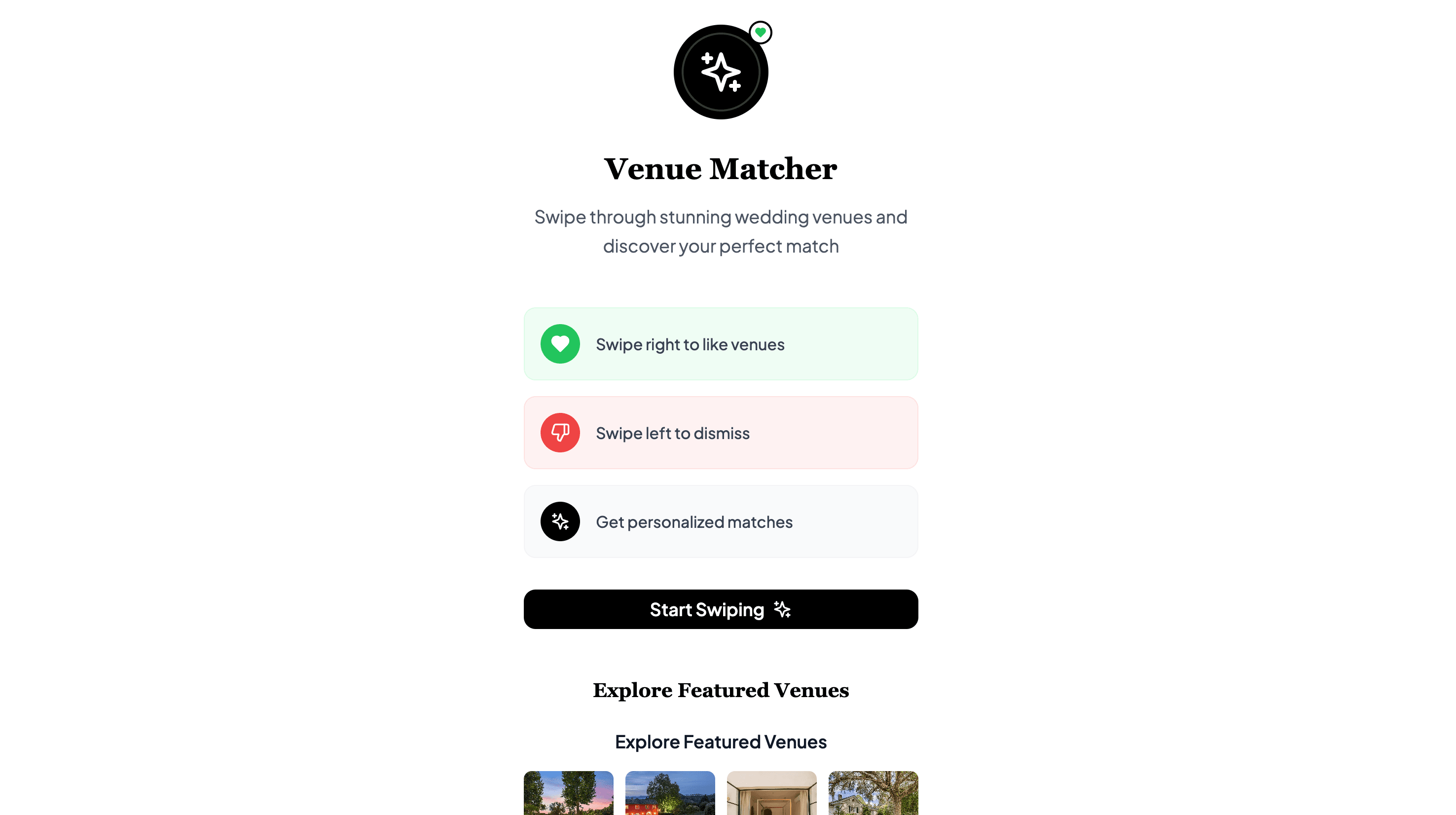 Venue Matcher: Swipe to Find Your Match