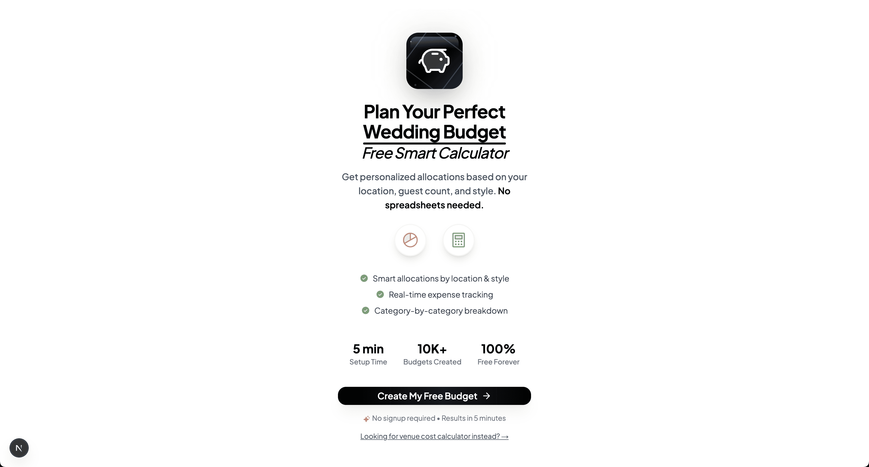 Wedding Budget Calculator